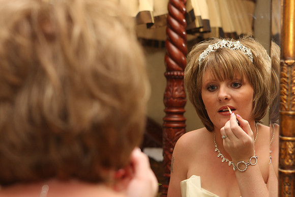 Putting on the Make-up for the Wedding - wedding Photographer Bristol and Leicestershire