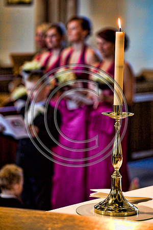 HDR Sketch Bride's Maids and Page Boy From Behind the Alter - Photographer Bristol and Leicestershire