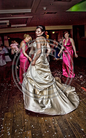 HDR Sketch Bride Dancing at her Wedding at Cadbury House: Wedding Photographer Bristol and Leicestershire