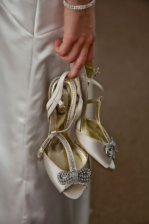 Bride's Shoes Wedding Photographers Bristol and Leicester
