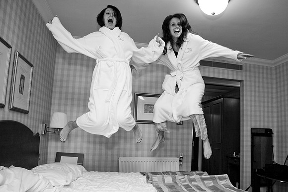Bride's maids Just Having Fun before the Wedding